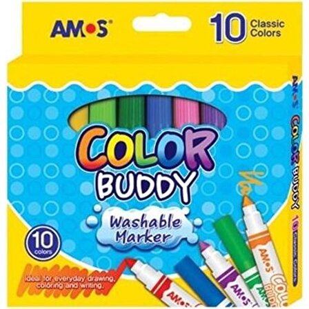 Amos Color Buddy Jumbo Keçeli Kalem 10 Renk CM10P-M