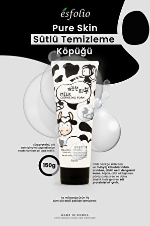 Süt Proteini İçeren Aydınlatıcı Temizleme Köpüğü Esfolio Milk Cleansing Foam 150 g