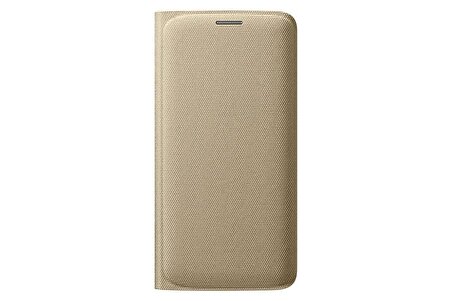 Samsung S6 Edge Kartlıklı Kılıf Tekstil Altın EF-WG925BFEGWW