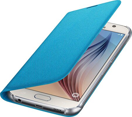 Galaxy S6 Flip Wallet (Tekstil) Açık Mavi EF-WG920BLEGWW