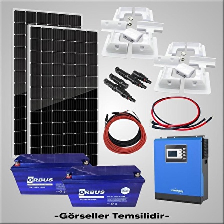 Teknovasyon Arge GÜNEŞ ENERJİSİ KARAVAN SOLAR PAKETİ 3KVA MPPT İNVERTER 330W GÜNEŞ PANELİ