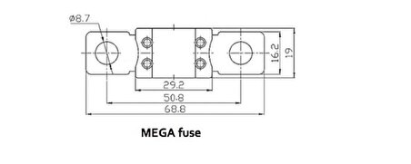 Victron MEGA-Fuse 250A-58V 48V ürünler için ( 1 Adet )