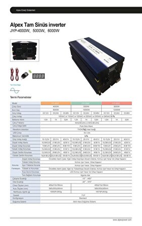 6000 Watt 24 Volt Dijital Ekranlı Tam Sinüs İnverter