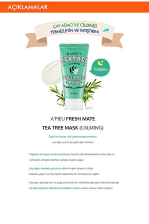 Stres Karşıtı Nemlendirici Maske APIEU Fresh Mate Tea Tree Mask(Calming)