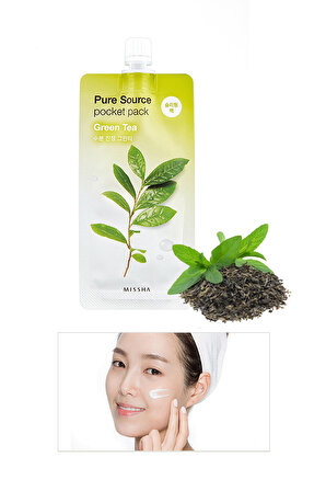 Yeşil Çay Özlü Nemlendirici Uyku Maskesi 10ml Pure Source Pocket Pack Green Tea