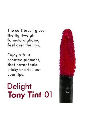 Tonymoly Dudak Parlatıcısı Delight TONY Nemlendirici Renklendirici Kiraz Pembesi Dudak Bakımı 8ml