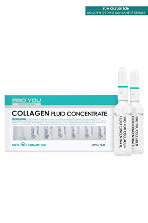 PRO YOU PROFESSIONAL Collagen Concentrate Tüm Ciltlere, Nemlendirici Sıkılaştırıcı Ampul 2mlx7 Adet