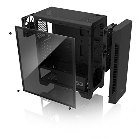 Zalman S3 TG Tek Fanlı Siyah ATX Bilgisayar Kasası