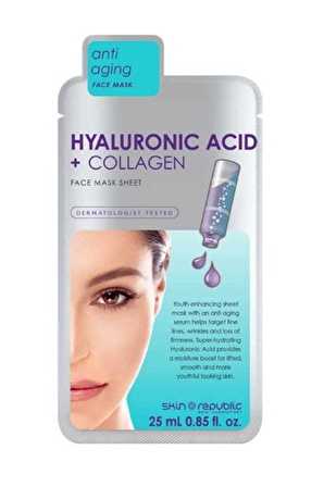  Skin Republic Hyaluronic Acid + Collagen Face Mask Sheet 25 ml