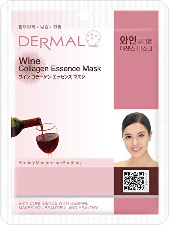 DERMAL Sıkılaştırıcı, Nemlendirici ve Pürüzsüzleştirici Şarap Özlü Kolajen Maske X10 Adet