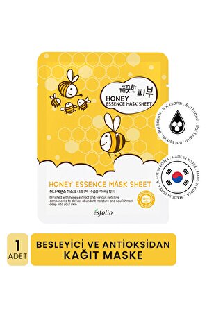 Besleyici Bal Özü İçeren Kağıt Maske Esfolio Honey Essence Mask Sheet