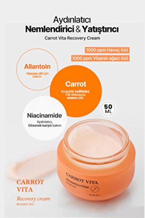 NAEXY Dengeleyici, Yenileyici Havuç Özü içeren Vitamin Krem Naexy Carrot Vita Recovery Cream