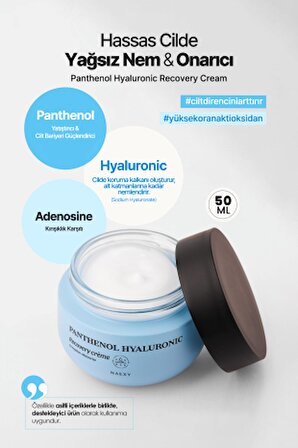 NAEXY Panthenol,Hyalüronik Asit içeren Nemlendirici Onarıcı Krem Neaxy Panthenol Hyaluronic Recovery Cream