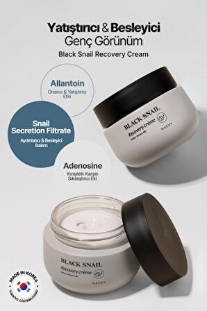 NAEXY Onarıcı ve Nemlendirici Siyah Salyangoz Kremi Neaxy Black Snail Recovery Cream