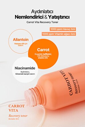 Naexy Beta Karoten Havuç Özü içeren Aydınlatıcı Tonik Neaxy Carrot Vita Recovery Toner