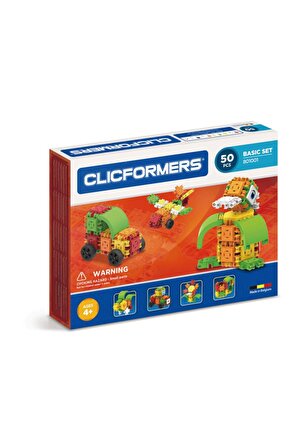 Clickformers Basic Set 50 Pcs Yaratıcı Sıradışı Yapım Oyuncağı Oyun Seti