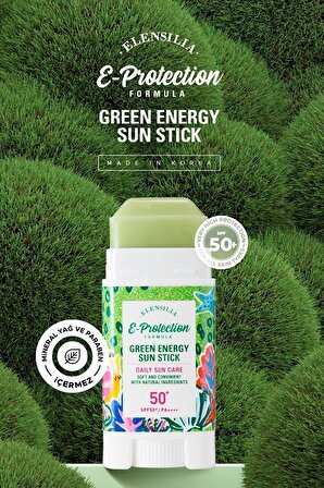 Elensilia Elensilia Green Energy Sun 50+ Faktör Tüm Cilt Tipleri İçin Renksiz Yüz Güneş Koruyucu Stick 15 ml