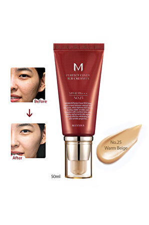 MISSHA Yoğun Kapatıcılık Sunan BB Krem M Perfect Cover BB Cream Ex No: 25