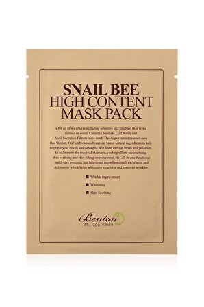 Benton Snail Bee High Content Mask - Salyangoz Özlü Maske