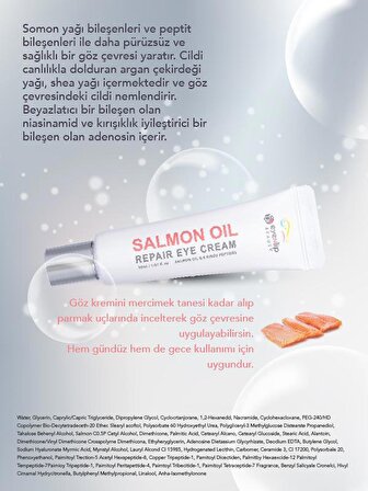 Eyenlip Beauty Somon Yağı ve Niacinamide  İçeren  Beyazlatıcı + Leke ve Kırışıklık Giderici Onarıcı Göz Kremi 30 ml