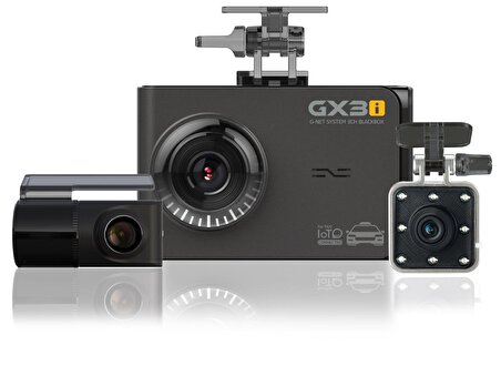 GNet Gx3i 3 KAMERALI 60fps FullHD Ekranlı Wi-Fi Araç Kamerası