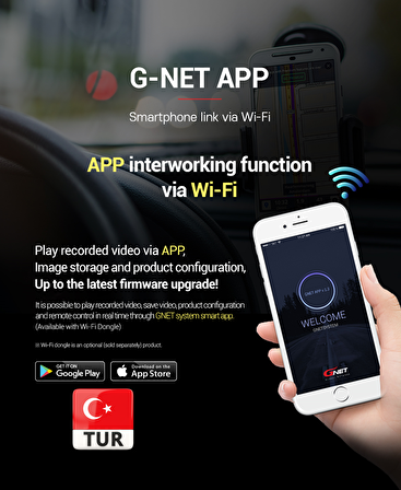 GNET GON 2 KAMERA FHD 60FPS Wi-Fi ONLINE ARAÇ KAMERASI