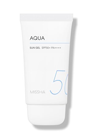 Missha Aqua 50+ Faktör Yaşlanma Karşıtı Tüm Cilt Tipleri İçin Renksiz Yüz Güneş Koruyucu Jel 50 ml