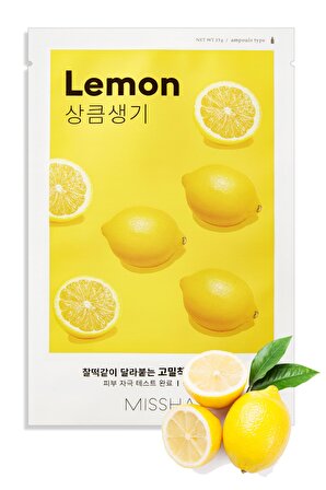 Limon Özlü Aydınlatıcı Yaprak Maske (1ad) Airy Fit Sheet Mask Lemon
