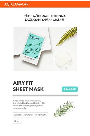 Çay Ağacı Yağı İçerikli Sivilce Karşıtı Yaprak Maske (1ad) Airy Fit Sheet Mask Tea Tree