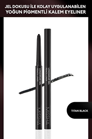 Pürüzsüz Uygulanan Jel Dokuda Kalem Eyeliner 0.14g Missha Longwear Gel Pencil Liner (Titan Black)