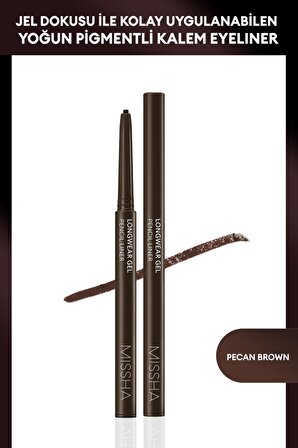 Pürüzsüz Uygulanan Jel Dokuda Kalem Eyeliner Missha Longwear Gel Pencil Liner  (Pecan Brown) 0.14g