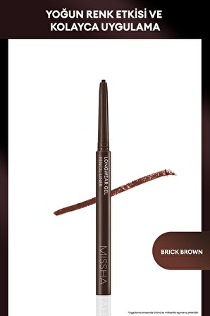 Pürüzsüz Uygulanan Jel Dokuda Kalem Eyeliner Missha Longwear Gel Pencil Liner (Brick Brown) 0.14g