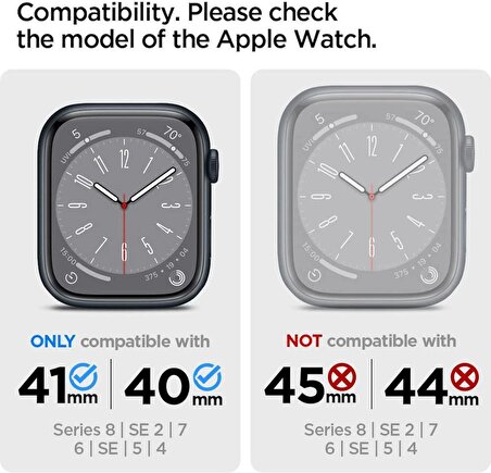 Spigen Apple Watch Seri 8/SE 2/7/6/SE/5/4 (40mm / 41mm) ile Uyumlu Kılıf Rugged Armor Black