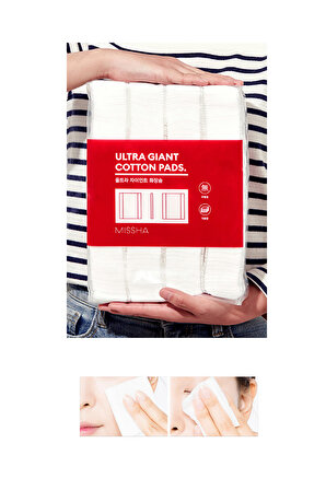 % 100 Pamuk Makyaj Temizleme Pedi Ultra Giant Cotton Pads 400 Adet