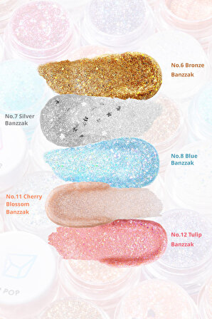 Çok Amaçlı Kullanım İçin Yoğun Sim İçerikli Jel Glitter Twinkle Pop Jelly Glitter (#1 Opal Banzzak)