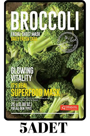 DERMAL Canlandırıcı ve Parlaklık Kazandıran Brokoli Maskesi X5 Adet