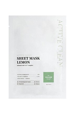 Village 11 Factory Active Clean Sheet Mask Lemon 23 gr – Limon Maskesi