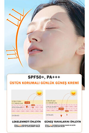 Korean Çil ve Leke Karşıtı Aydınlatıcı Vitamin Laser SPF 50+ PA+++ Yüksek Koruyuculu Güneş Kremi