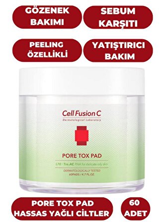Cell Fusion C Pore Tox Pad- Gözenek Bakım Pedi 60 Adet