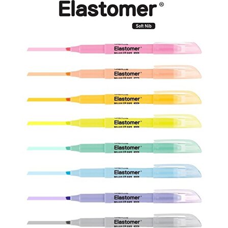 Lineplus Elastomer Fosforlu Kalem Pastel Renkler 8'li Paket