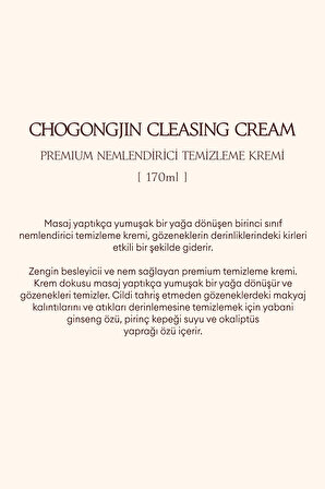 Kuru ve Hassas Ciltler İçin Derinlemesine Bakım Sağlayan Temizleme Kremi CHOGONGJIN Cleansing Cream