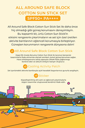 Stick Güneş Kremi ve Göz Altı Bakım Seti All Around Safe Block Cotton Sun Stick Set SPF50+ PA++++