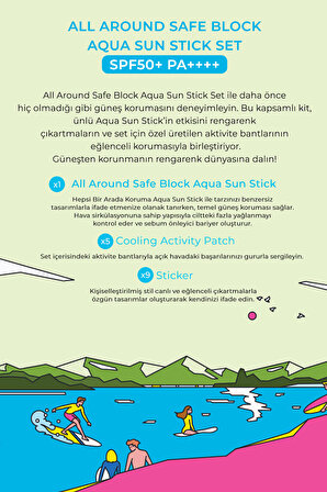Stick Güneş Kremi ve Göz Altı Bakım Seti All Around Safe Block Aqua Sun Stick Set SPF50+ PA++++