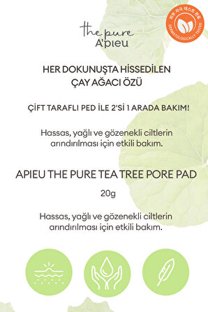 Yağlama ve Sivilcelenme Eğilimli Ciltler İçin Gözenek Bakım Pedi A'PIEU The Pure Tea Tree Pore Pad