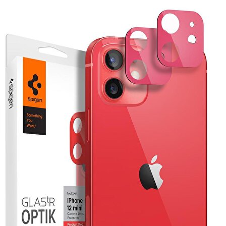Spigen iPhone 12 Mini Kamera Lens Cam Ekran Koruyucu Glas.tR Optik (2 Adet) Red
