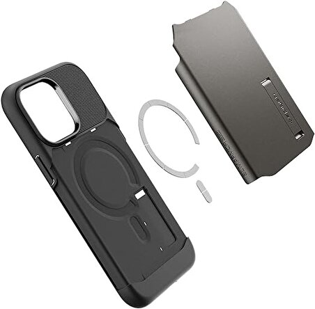 Spigen Apple iPhone 14 Pro Max Kılıf Slim Armor MagFit (Magsafe Uyumlu) Gunmetal