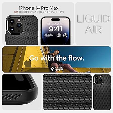 Spigen Apple iPhone 14 Pro Max Kılıf Liquid Air Matte Black - ACS04813