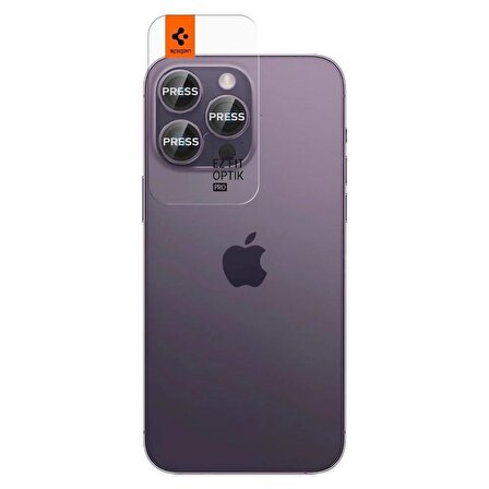 Spigen Apple iPhone 14 Pro / iPhone 14 Pro Max Kamera Lens Cam Ekran Koruyucu Glas.tR EZ Fit Optik Pro (2 Adet)