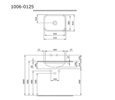 Bocchi Scala Tezgahaltı Lavabo 55 cm Mat Siyah 1006-004-0125