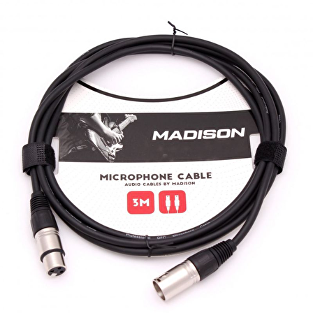 Madison Mikrofon Kablosu 3 Metre- SİYAH